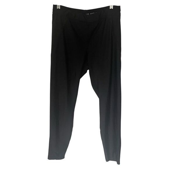 Nike Size Large Running Leggings Pants Drawstring Solid Black - Picture 1 of 11